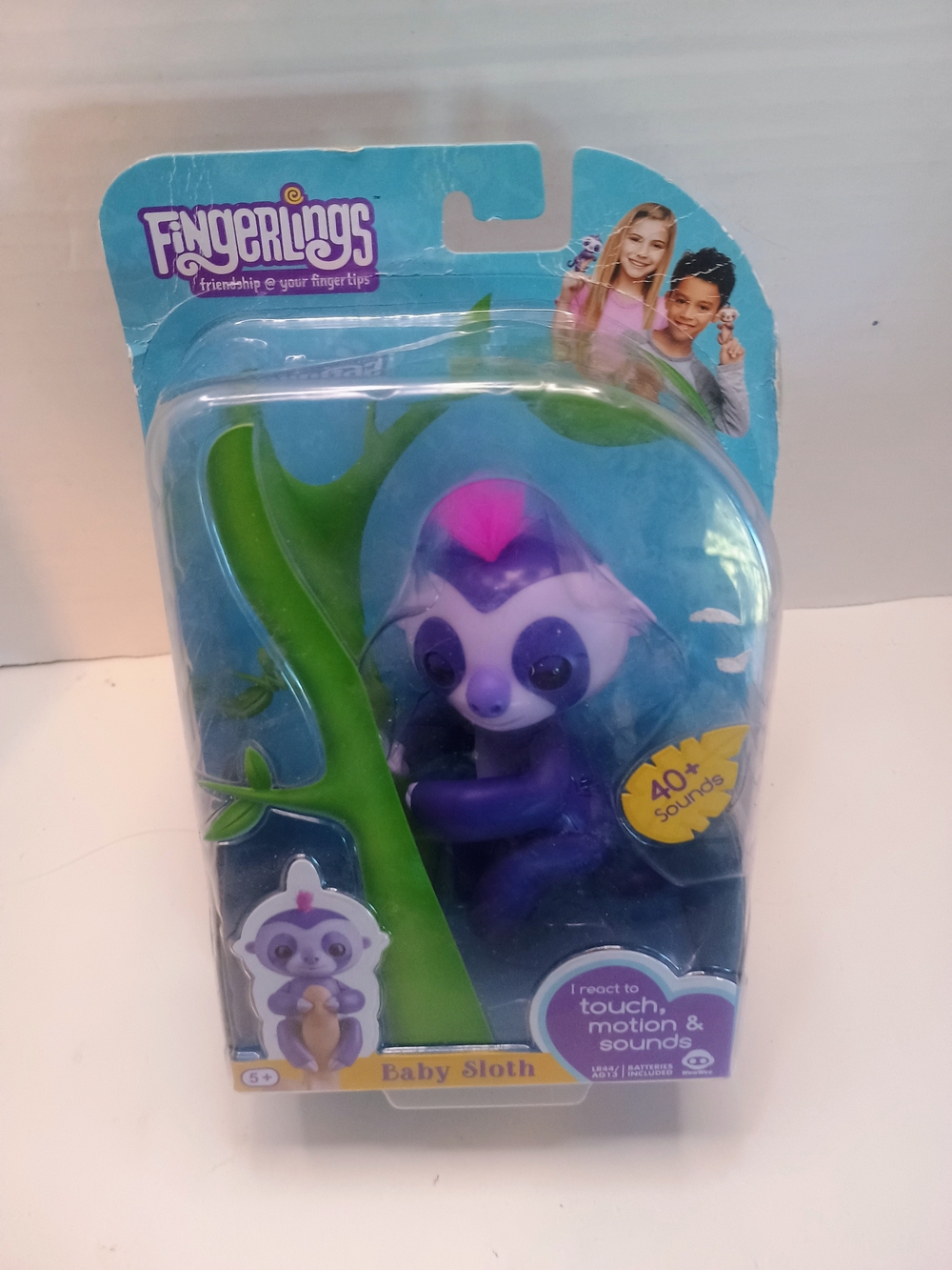 Fingerlings Interactive Purple Baby Sloth Pet Marge, 40+ Sounds, Child Gift
